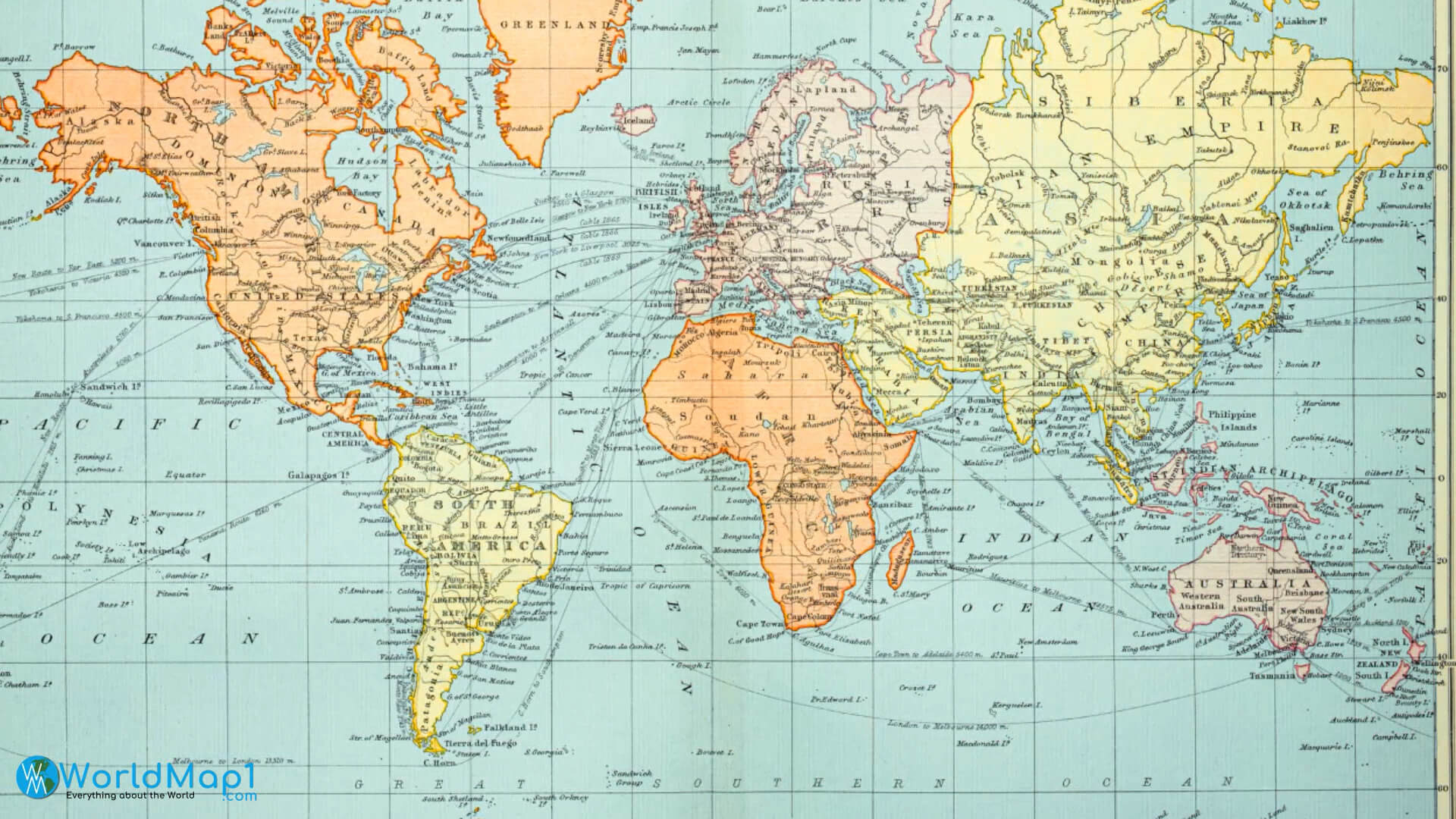 Oceania on World Map